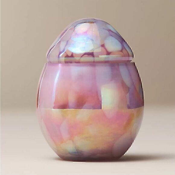 Anthropologie Cheena Egg Floral Pink Peony & Neroli Glass Candle New In Box - Picture 1 of 3
